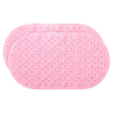 Kuber Industries Bath Mat | PVC Bathroom Mat | Shower Bath Mat | Floor Tub Mat | Bathroom Oval Mud Mat | Anti-Skid Shower Bathroom Mat | Q-02D |Pack of 2| Pink